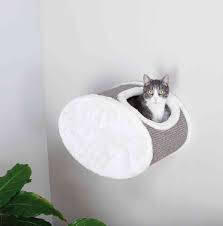 TRIXIE Cuddly Cave for Wall Mounting - barlang - falra szerelhető (fehér, szürke) macskák részére (42x29x28cm)