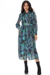 RohBoutique Rochie midi cu imprimeu floral si curea Albastru Aimelia DR4804