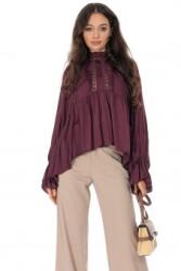 RohBoutique Bluza oversize cu aspect de matase Visiniu Aimelia BR2923