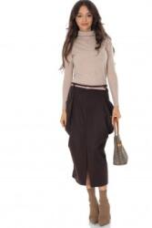 RohBoutique Fusta conica cu buzunare laterale, Maro Aimelia FR568