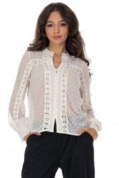 RohBoutique Bluza eleganta crem cu insertii din dantela Aimelia BR2947