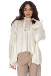 RohBoutique Bluza oversize cu aspect de matase, Crem Aimelia BR2924