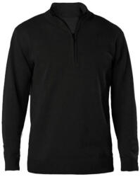 Kariban Férfi galléros 1/4 cipzáros keskeny szabású pulóver, Kariban KA970, Black-M (ka970bl-m)