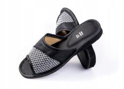 Maximus Női papucs, Size 36, fekete, fehér, kényelmes, strandpapucs (21B01)