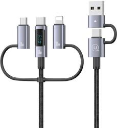 USAMS Cablu pentru incarcare si transfer de date USAMS Sufeng SJ736, USB-A / USB-C la USB-C / Lightning / MicroUSB, 60W, 480Mbps, 2m, Negru (6958444910802)