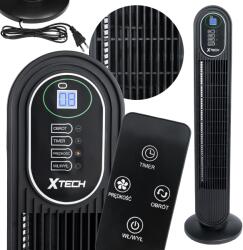 Xtech Álló Oszlopventilátor, fekete, 8 sebesség, távirányítóval (5907783089008)