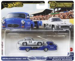 Mattel Transportator Mercedes-benz 55 Blaues Wunder Cu Masinuta Mercedes-benz 300 Sl Scara 1: 64 (mtflf56_hrv48)