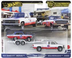 Mattel Transportator Chevy Silverado 3500 88 Cu Masinuta Chevy Nova 63 Scara 1: 64 (mtflf56_hrv42)