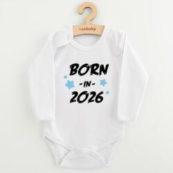 NEW BABY Body pentru copii cu imprimeu New Baby NĂSCUT ÎN 2026 albastru, mărime 62 (3-6l)