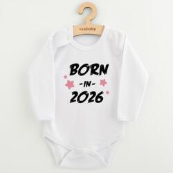 NEW BABY Body pentru copii cu imprimeu New Baby NĂSCUT ÎN 2026 roz, mărime 56 (0-3luni)