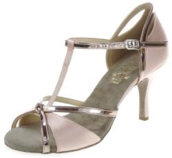 Artis Pantofi de dans pentru femei ARTIS - DL-39/1 roz auriu/satin somon 8 cm Slim Mărime: 38