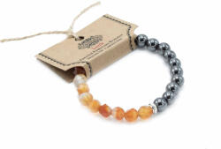 AWM Fazettás Drágakő Karkötő - Mágnes / Karneol