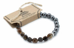 AWM Fazettás Drágakő Karkötő - Mágnes / Tigrisszem