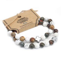 AWM Drágakő Barátság Karkötők, 2-es szett-Béke (Pároknak, Barátoknak)