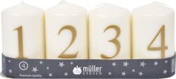 Mueller Kerzen Lumanare Stalp Advent Set 4 Buc - Crem