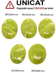  Pandantiv Serpentin Natural cu Gaura - Oval - 23-30 x 17-23 x 4-8 mm - 1 Buc