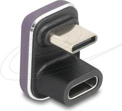 Delock Адаптер USB-C мъжко към женско USB-C, под 180° , 40 Gbps PD 3.1 240 W , U-образен 8K 60 Hz metal (DELOCK-60737) - cybertrade