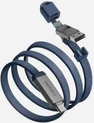Energea Kék Energea Sheath Travel 2-in-1 USB-C/USB-A kábel 480Mbps 60W 1.2m