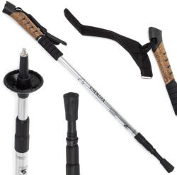 Nordic Walking bot cserélhető talpakkal, 2 db, gumi/parafa fogantyú, fekete / ezüst (VG5907451312865X2xx)