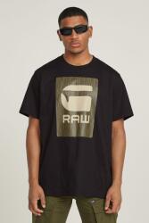 G-STAR G-STAR, Kerek nyakú organikuspamut póló logómintával, Fekete, Katonai sötétzöld, M (D26478-C336-6484-M)