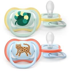 Philips Set 2 suzete Philips Avent Ultra Air SCF087/02 care lasa pielea bebelusului sa respire, ortodontice, fara BPA, 0-6 luni (Multicolor) (SCF087/02)
