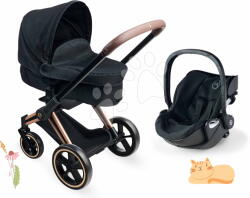 Corolle Set cărucior combinație triplă pentru păpușă Cybex Black 3in1 Pram Corolle pliabil și scaun auto 2în1 (CO141870-1)