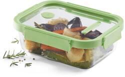 Lékué üveg, hermetikusan záródó tárolóedény élelmiszerhez, Square Glass, téglalap alakú, 1520 ml, zöld (883927)