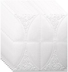 MACVI 50 db-os öntapadós 3D tapéta készlet, kívül puha habszivacs, modern design bármilyen térbe alkalmas, vízálló, 70x77 méret, Macvi, Absztrakt Modell Fehér rózsa (50xTapet-83)