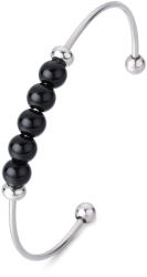 Troli Brățară solidă din oțel cu mărgele de onix VEDB0138S-HMN