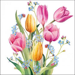 Ambiente Tulips Bouquet Papírszalvéta 33X33cm, 20db-os