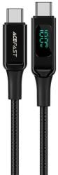 ACEFAST Кабел Acefast C6-03 LED Display, от USB C(м) към USB C(м), 2m, 100W, черен (C6-03)