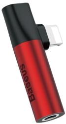 Baseus Адаптер Baseus Lightning & Audio Adapter (CATSH-C02), от Lightning(м) към Lightning(ж)/AUX(ж), червен (CALL43-91 / 38191)