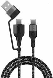 4smarts Кабел 4smarts 4S468626, от USB A(м) или USB C(м) към USB C(м), 1.5m, 60W, черен (4S468626)