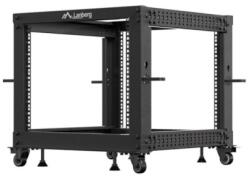 Lanberg Rack Lanberg Open Frame OR01-6109-B, 19 inch, 9U, 600 x 600 - 1100 mm, Black (OR01-6109-B)