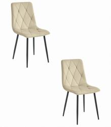  Valora Tyra szék, világos bézs, bársony, fekete lábak, 2 darabos szett