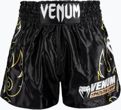 Venum Pantaloni scurți de antrenament pentru bărbați Venum VTC Flames Muay Thai black/gold