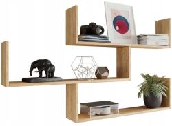  THETA Sonoma Tölgy Fali Polc, 3 Szintes