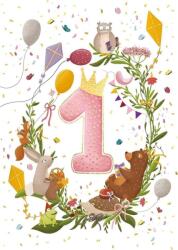 HENRY Első Születésnap Pink Üdvözlőkártya + Boríték (459945) (459945)