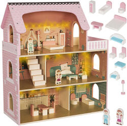  Fa Nagy Babaház LED Világítással - 27x62x70 cm