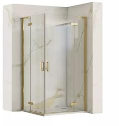 Rea Cabina de dus dreptunghiulara Rea Hugo cu 2 usi batante 80x100 cm auriu periat (KPL-K0410)