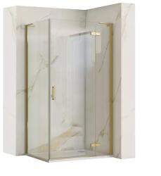 Rea Cabina de dus dreptunghiulara Rea Hugo cu usa batanta 100x80 cm auriu periat (KPL-K8415)