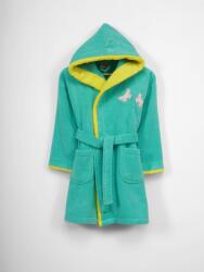 Hobby Home® Halat baie copii din bumbac 100%, 3 - 6 ani, Dark Water Green Kelebek