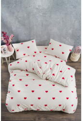 Mila Home Krémszínű kétszemélyes hosszabbított négyrészes renforcé pamut ágyneműhuzat lepedővel 200x220 cm Mini Hearts - Mila Home