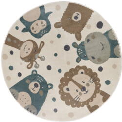 Hanse Home Bézs gyerek szőnyeg ø 140 cm Animal Party - Hanse Home