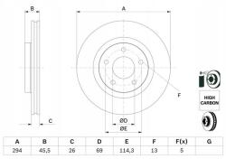 Bosch Féktárcsa, 0 986 479 745, szellőztetett, 294mm külső átmérő, bevonatos