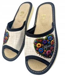 Maximus Női Házipapucs, Size 41, bőr, Mama felirattal, ajándék (Kapcie na Dzień Matki r. 41)