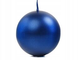 PartyDeco Metálfényű gömb gyertya, gránátkék, 8cm, 6 db, 20 órás égési idő (SKUMET80-074-6x)