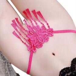  szexi női tanga, Neon rózsaszín, gyöngyös, Size S/L