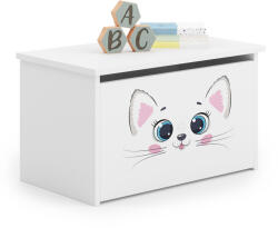  Cufăr pentru jucării Daria alb cu imprimeu Pink Cat
