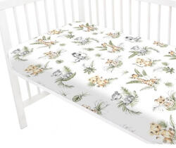  Baby Shop pamut, gumis lepedő 80*160 cm - Zöld szafari